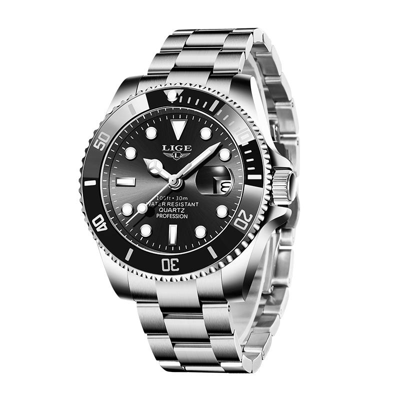 LIGE Men's Wristwatch Business Waterproof Luminous Male Watch Casual Fashion Clock Luxury Quartz Men Sports Watches Reloj