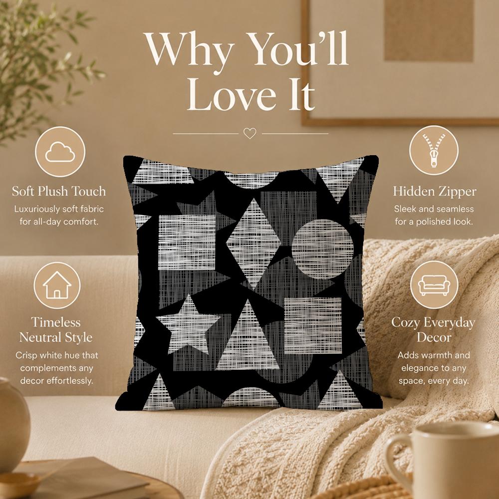 Style G-Geometric StyleS Cushion Cover Double-Sided Printed Pillow Cover Hypoallergenic Dust-Mite Proof