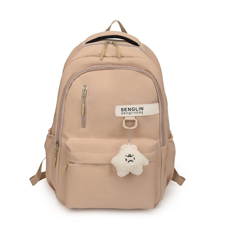 

High-value female campus solid color junior high school college student schoolbag, versatile backpack