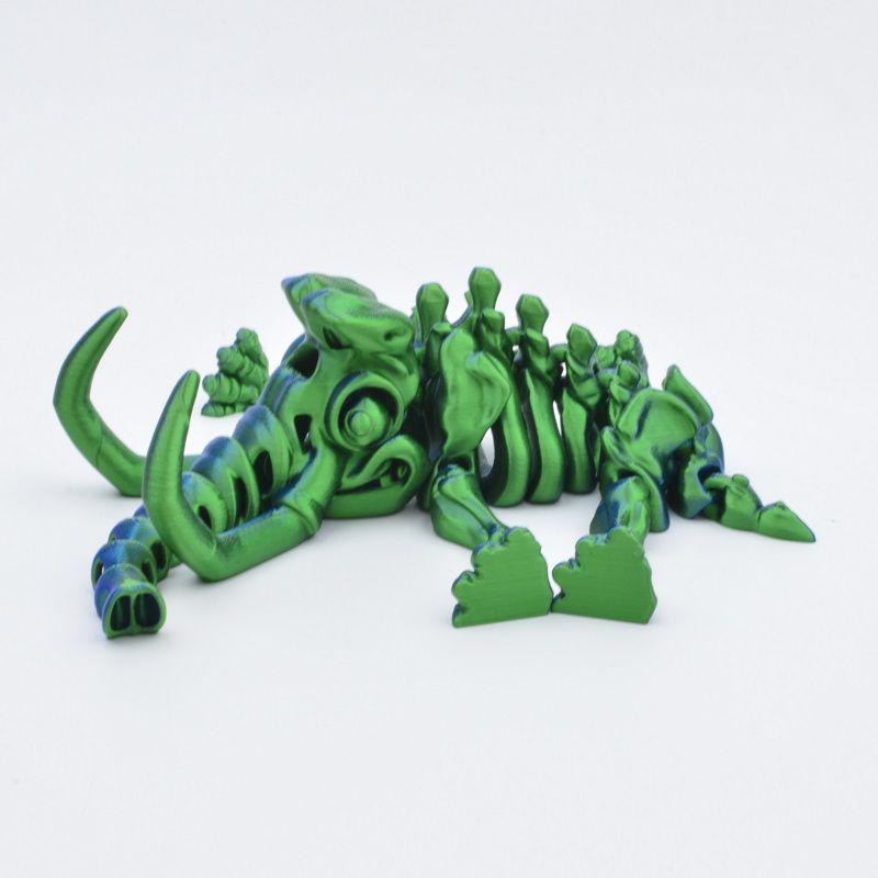 3D Printed Adorable Movable Mammoth Cartoon Skeleton Toy