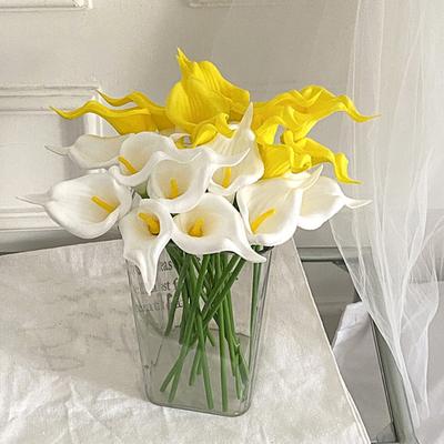 Real Touch Artificial Calla Lily Flower 13.4" Lifelike Faux Flower Branch for DIY Wedding Bouquet Home Indoor Table Centerpiece