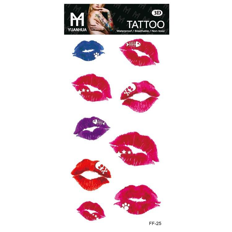 

Губы Ловец снов Перо Английский алфавит Санскрит Назад Форма Восемь символов Водонепроницаемая наклейка для татуировки 3D Цветная наклейка 205*95MM