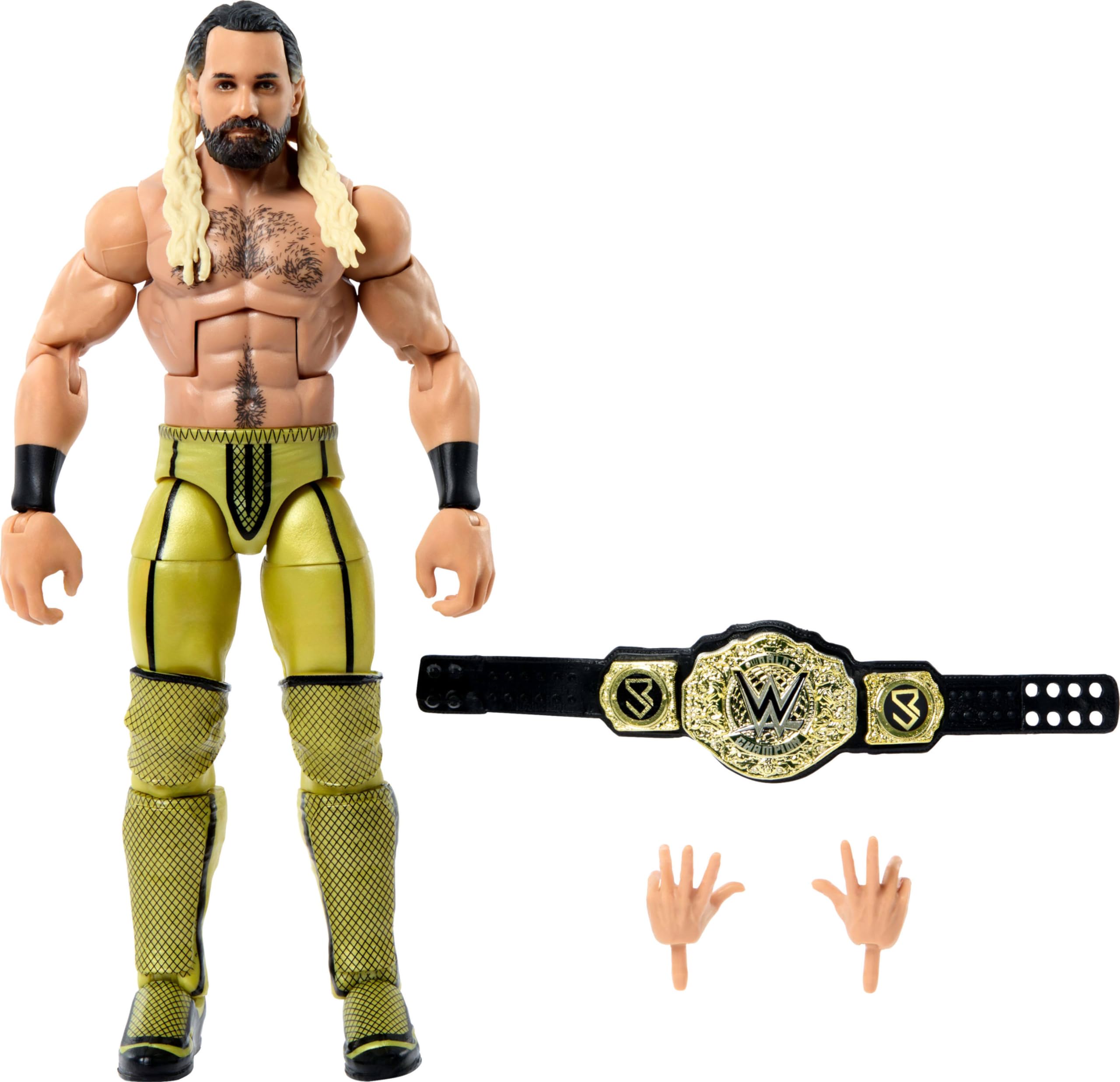 Mattel WWE Фигурка Elite и Аксессуары, Серия №109 Сет [Проклятый] Роллинс, 6-дюймовый Коллекционный Предмет с 25 Точками Артикуляции и