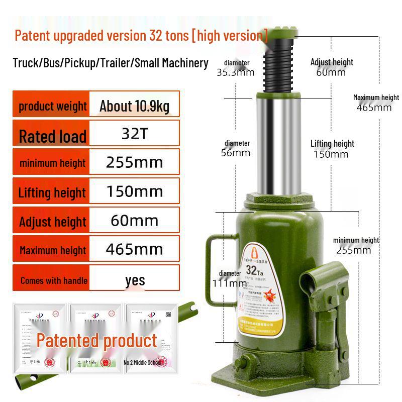 100T Heavy-Duty Vertical Hydraulic Hand-Operated Car Jack