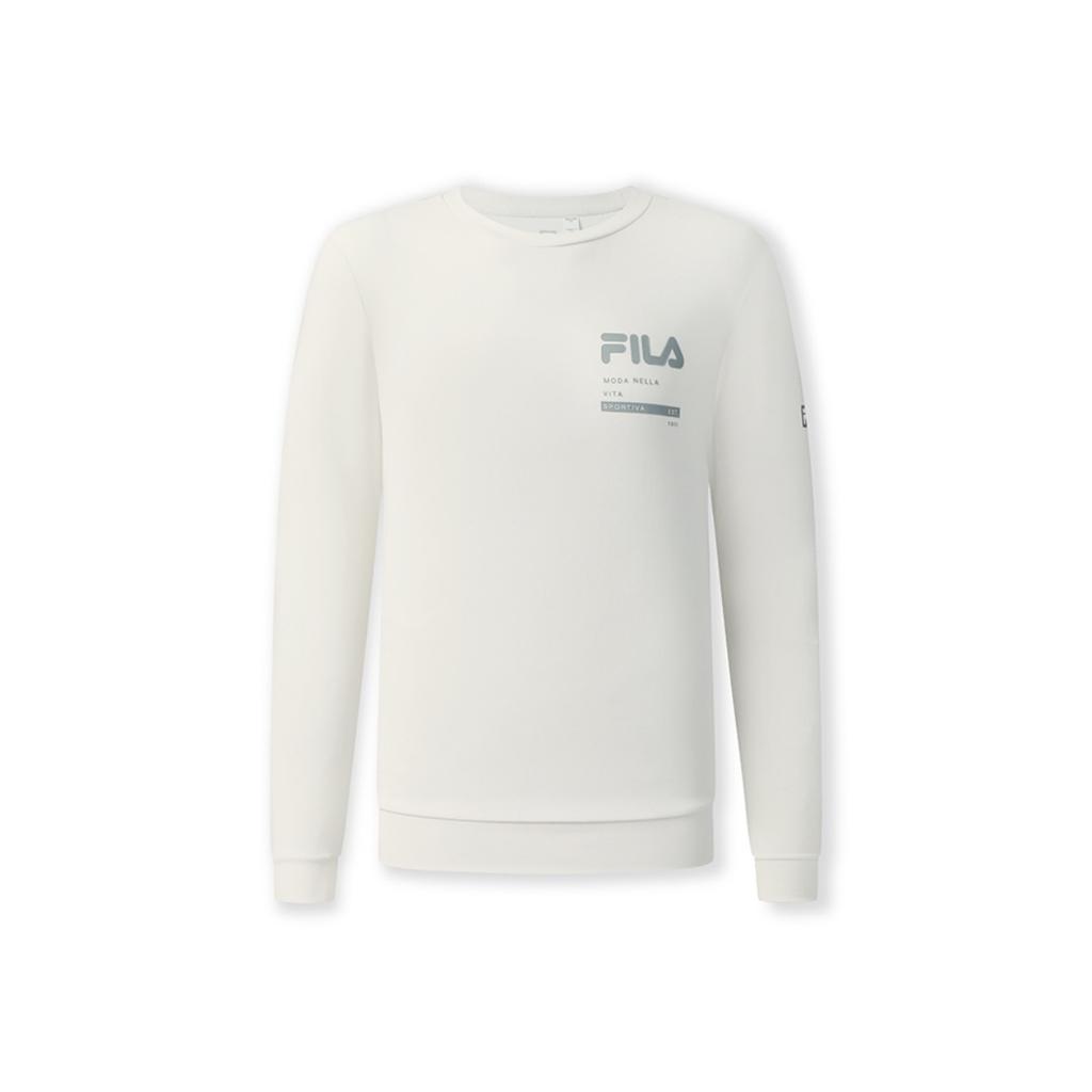 FILA Fitness Casual Stylish Comfortable Pullover Sweatshirt Men sweatshirt White A51M541203FIV