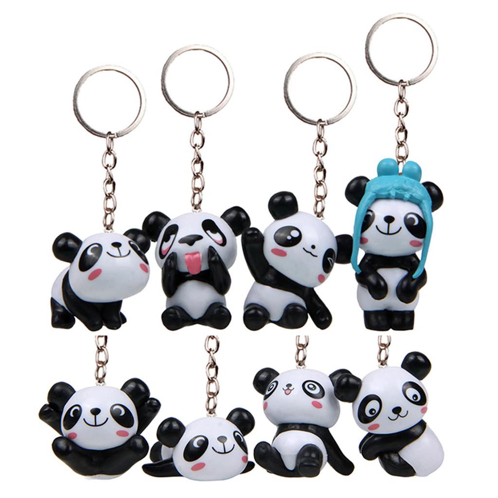 Set Panda Keychain With Creative Animal Shape For Collectors And Gifts Office