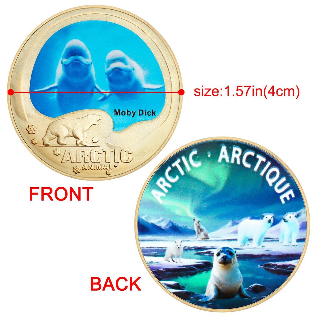 Arctic Island Animal Commemorative Coins, Collecting Commemorative Medals, Enthusiasts Collecting Gifts, Includes gift box