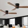 Nordic Minimalist Variable Frequency Fan Living Room Bedroom Solid Wood Ceiling Fan Creative Villa Hotel Decoration Fan