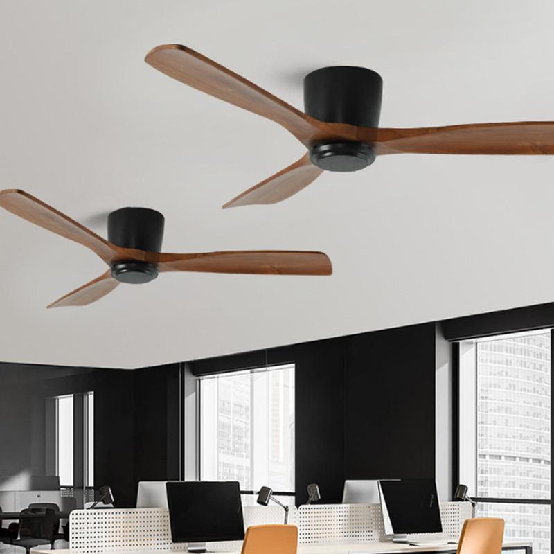 Nordic Minimalist Variable Frequency Fan Living Room Bedroom Solid Wood Ceiling Fan Creative Villa Hotel Decoration Fan