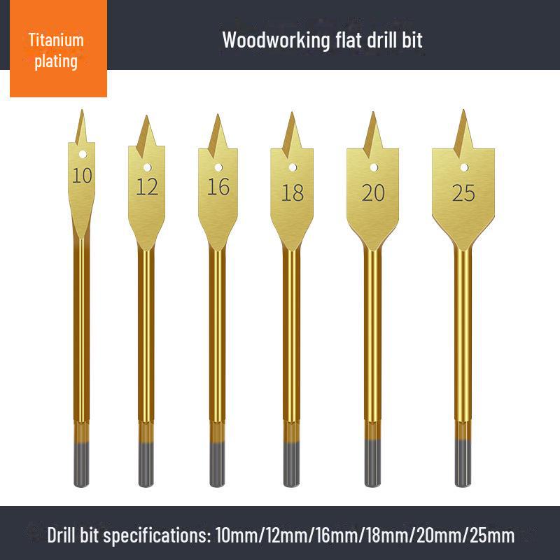 

Набор из 6 плоских сверл по дереву из высокоуглеродистой стали высокой твердости с трехлезвийным перфорационным дизайном