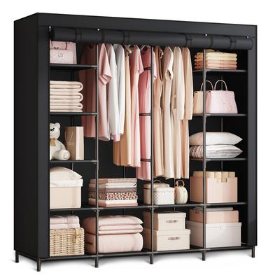 Large Textile Wardrobe Massido Ms-804 Black