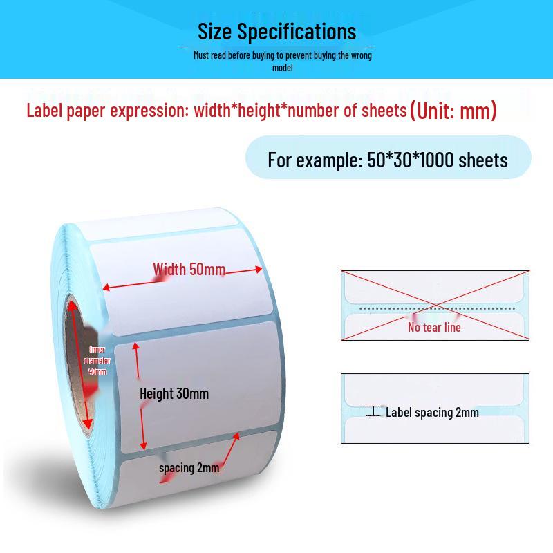 Strapazierfähige selbstklebende thermische Barcode-Etiketten (Größen: 20, 25, 30, 35, 40, 50)