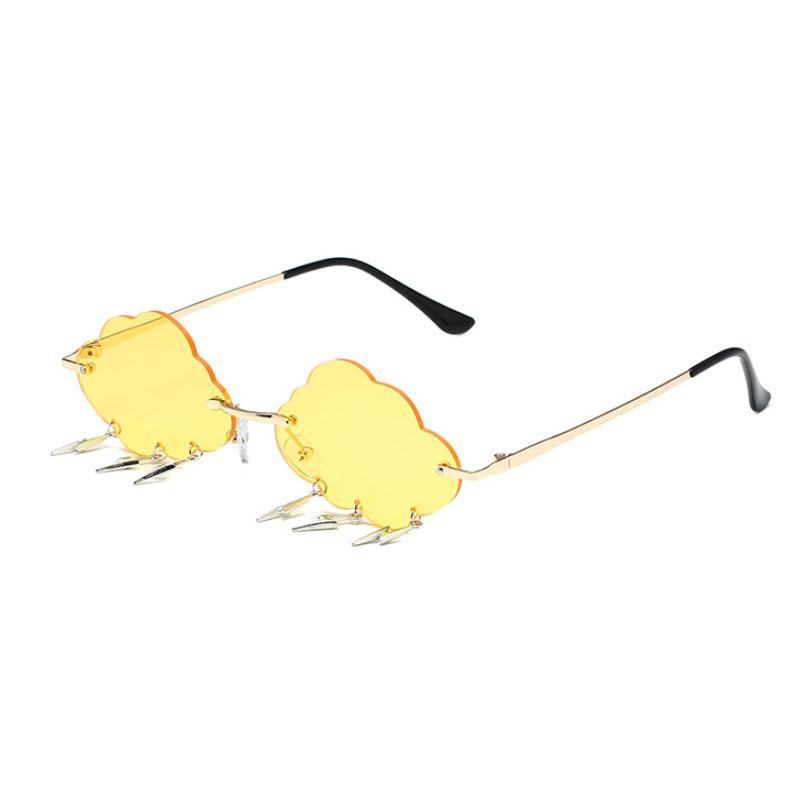 Vintage Clouds Tassel Ladies Sunglasses Steampunk Rimless UV400 Women's Fashion Shades