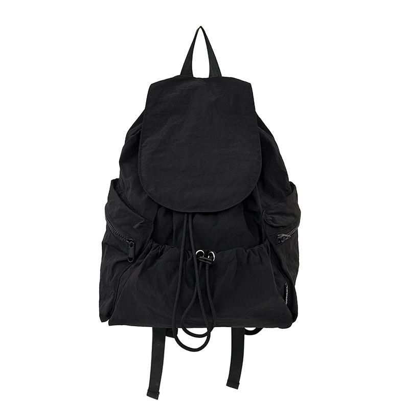 Schoolbag New Korean Niche Lightweight Nylon Backpack Girls Casual Fashion Drawstring Travel Large Capacity Backpack