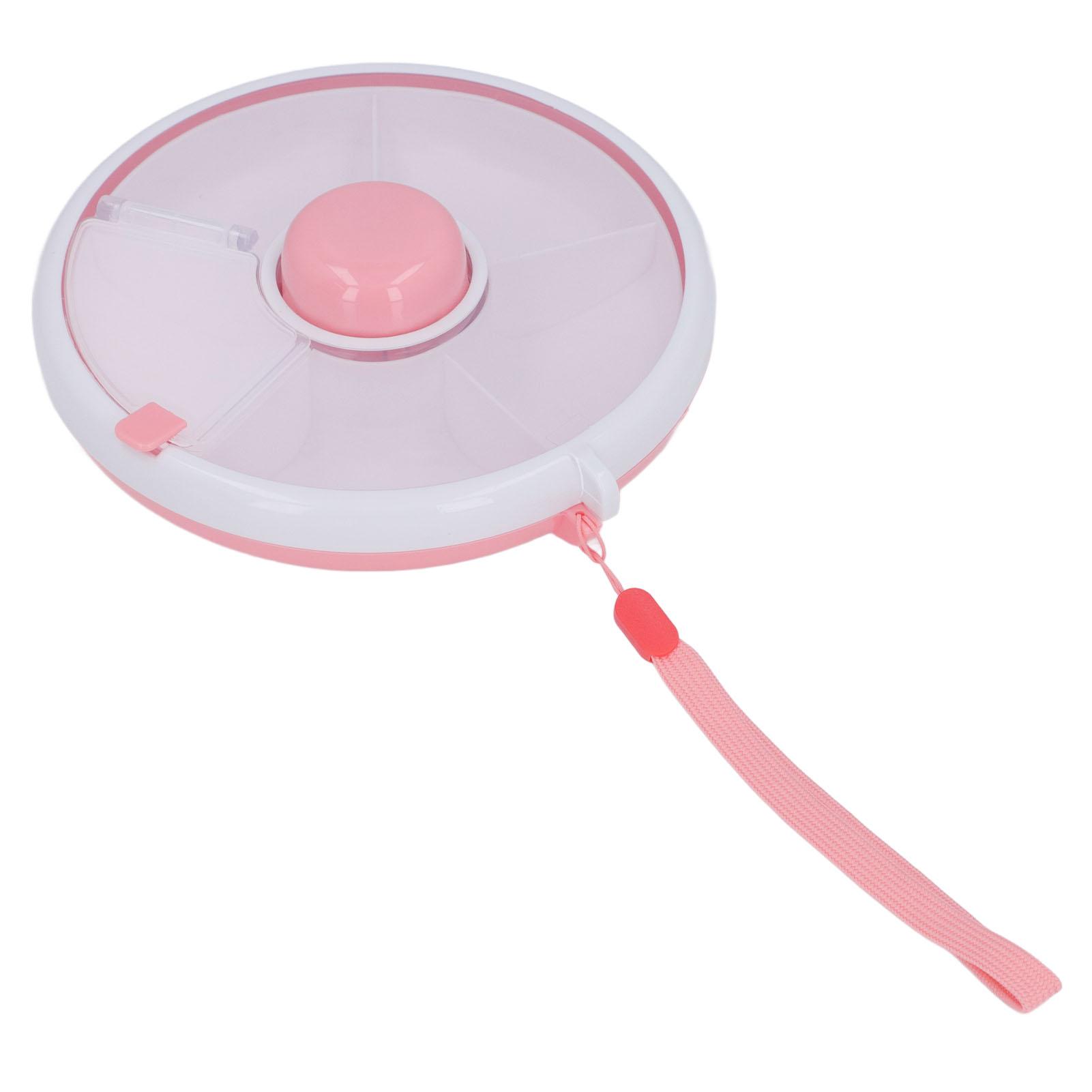 Контейнер для закусок круглый вращающийся с отделениями PP ABS Доказательство Портативный контейнер для хранения закусок для улицы