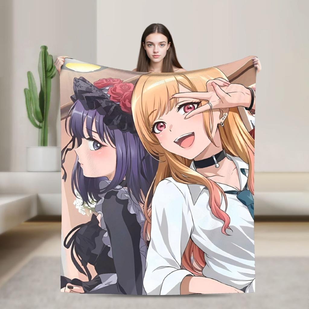 Japan Anime Marin Kitagawa Girl Blanket Multi-size Super Soft Cozy Throw Blankets for Sofa Couch and Bed