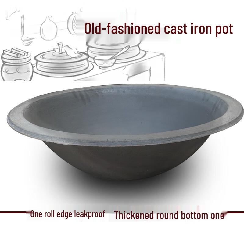 GOWKE Traditional Large Cast Iron Wok