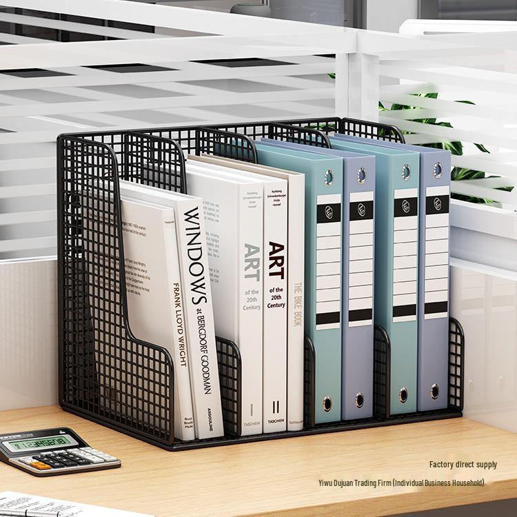 Large Metal Desk Organizer File Holder and Bookshelf
