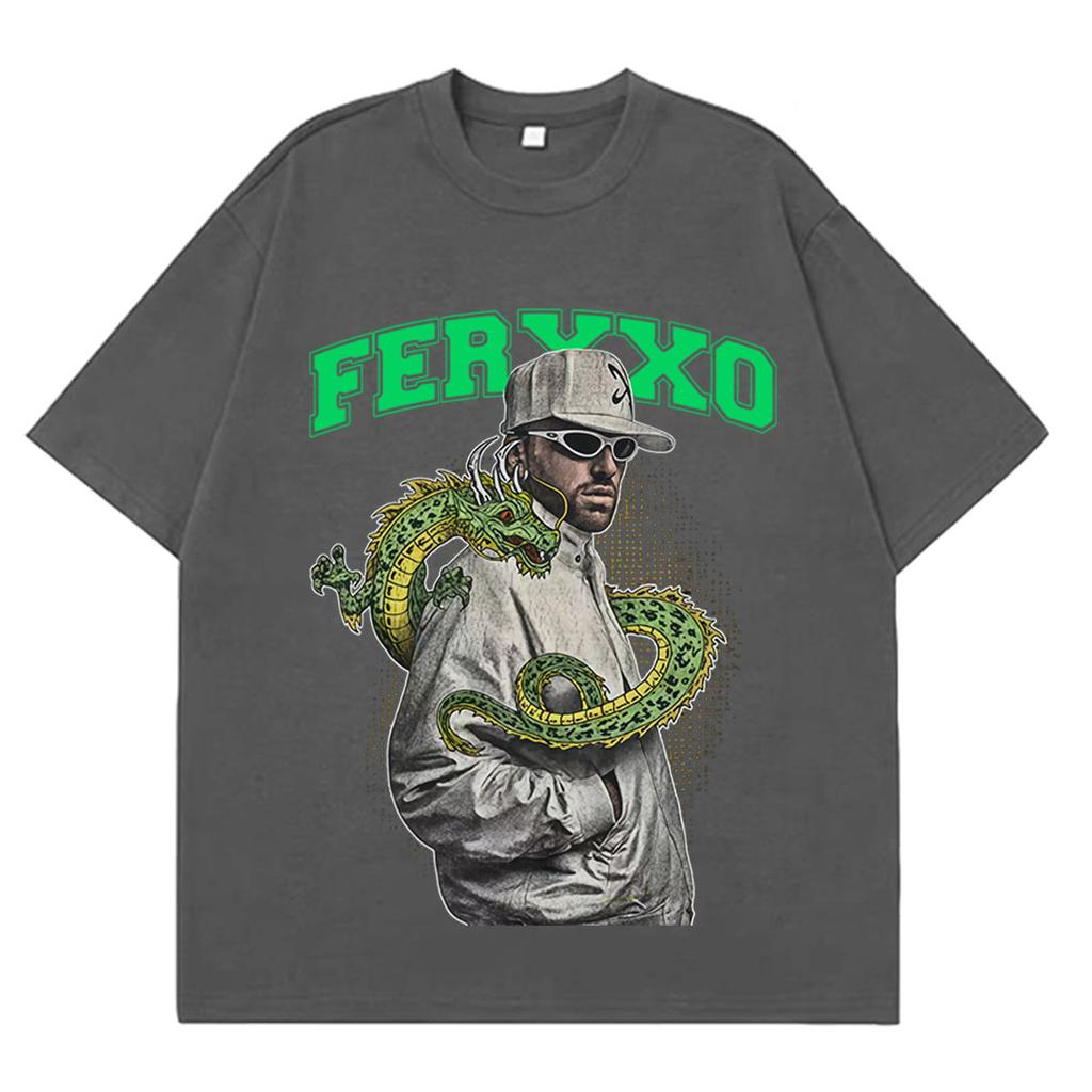 Rapper Feid Ferxxo Tour 2026 Print Tees Unisex Unisex Vintage Hiphop Tshirts Shortsleeved Casual Loose Cotton Tshirts Streetwear