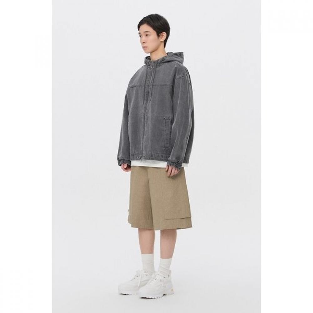 Customellow Gray Denim Hooded Blouson C9uam26381gyd