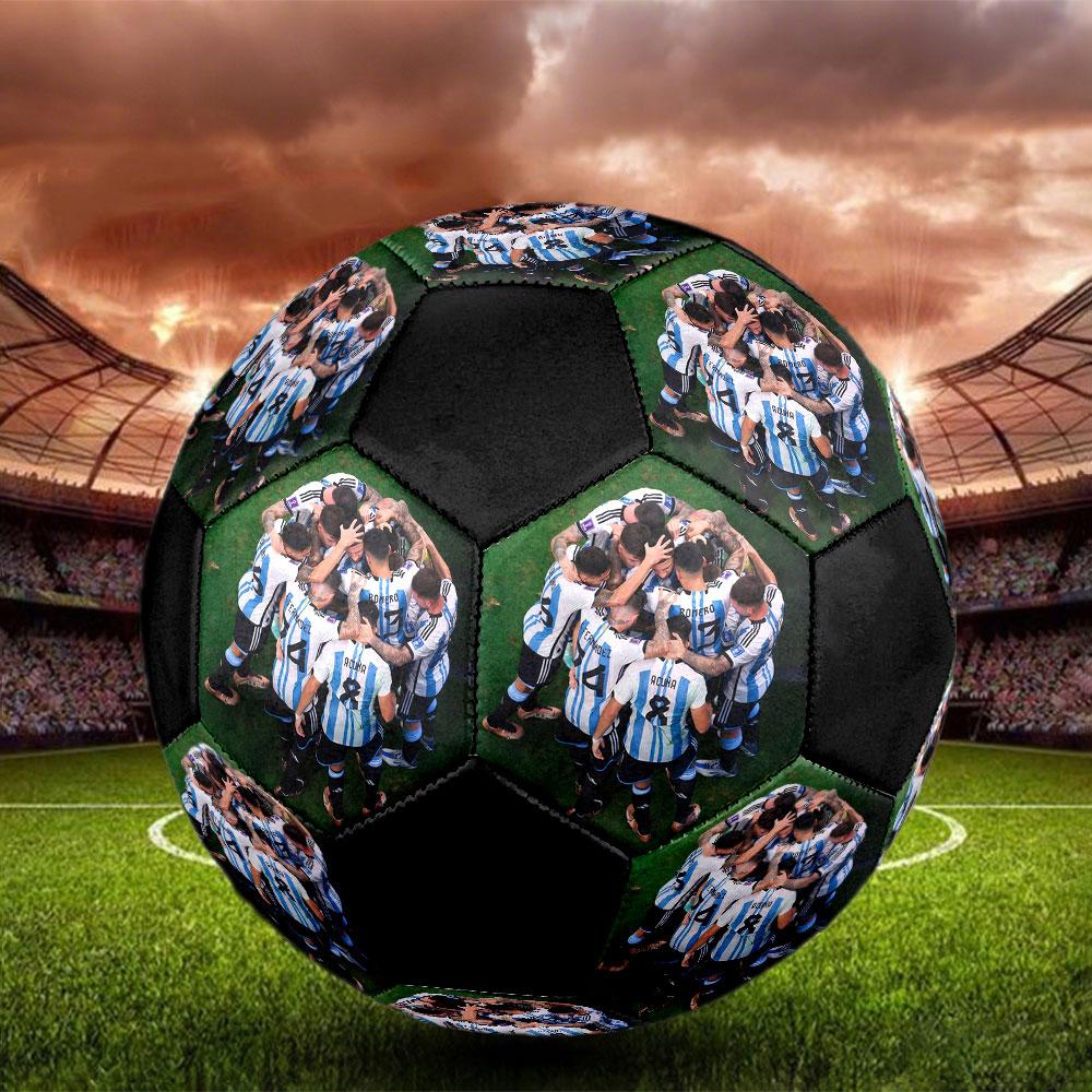 Pallone da calcio ufficiale dell'Argentina, Taglia 5, Cucito a macchina in PVC, Resistente e ad alto rimbalzo, Adatto a tutte le età, Merchandising per tifosi, per partite e uso all'aperto.