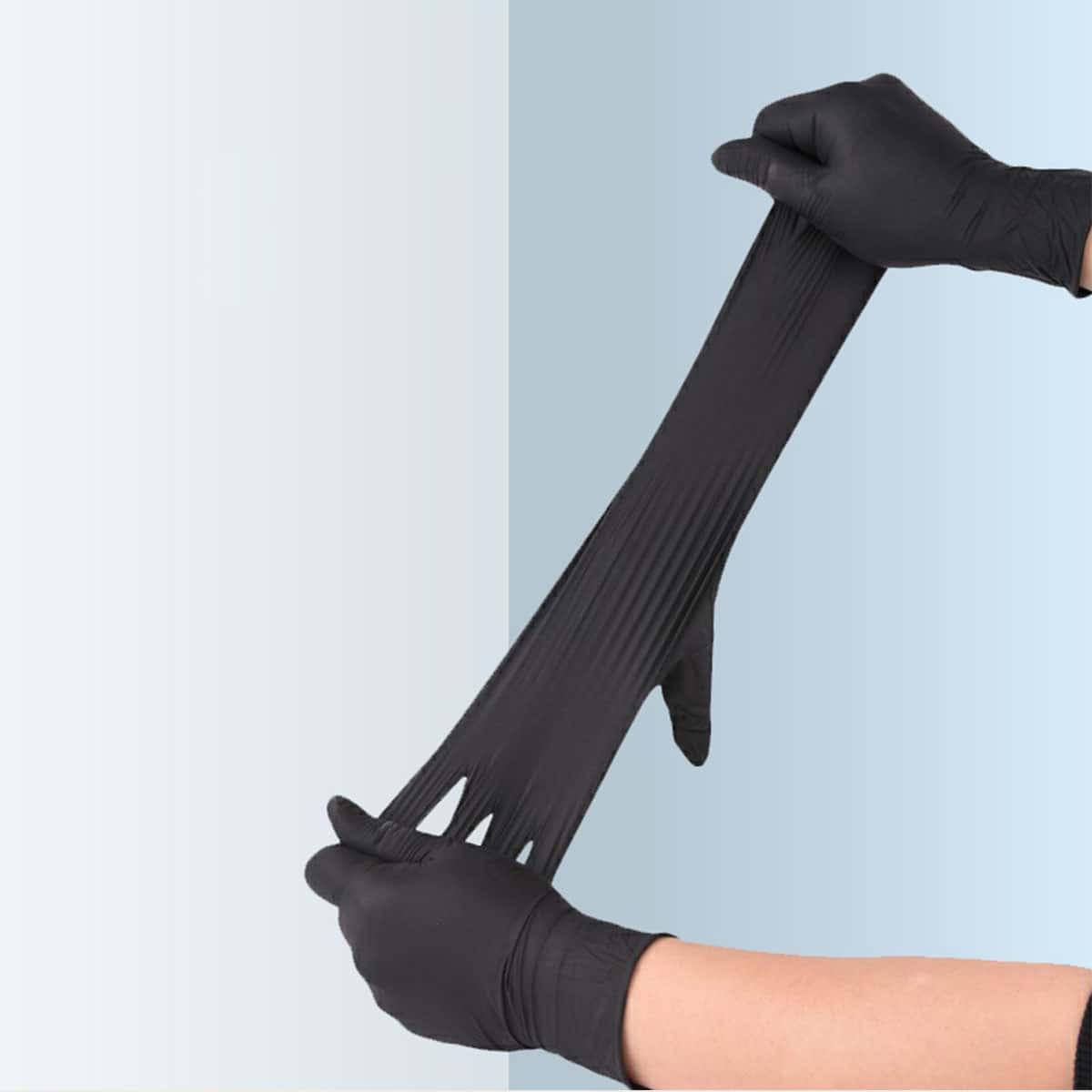 

100 шт. перчатки нитриловые столовые лабораторные салон красоты стоматологические черные гражданские смотровые нитриловые перчатки S чёрный