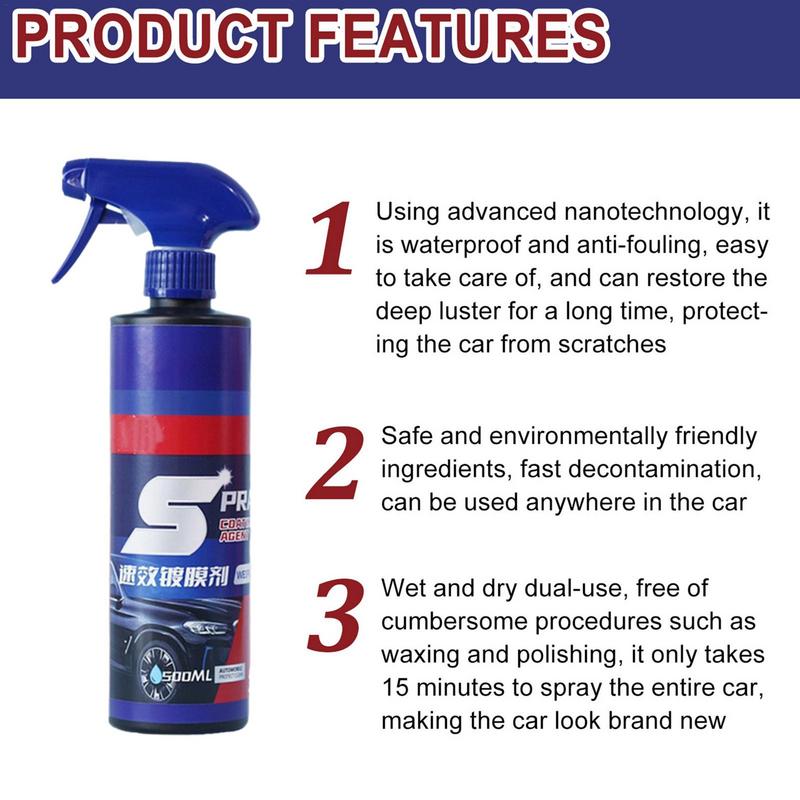500ml Ceramic Car Coating Spray With Nozzle Quick Automotive Nano-coating Spray Wax Hydrophobic Polish Paint Cleaner
