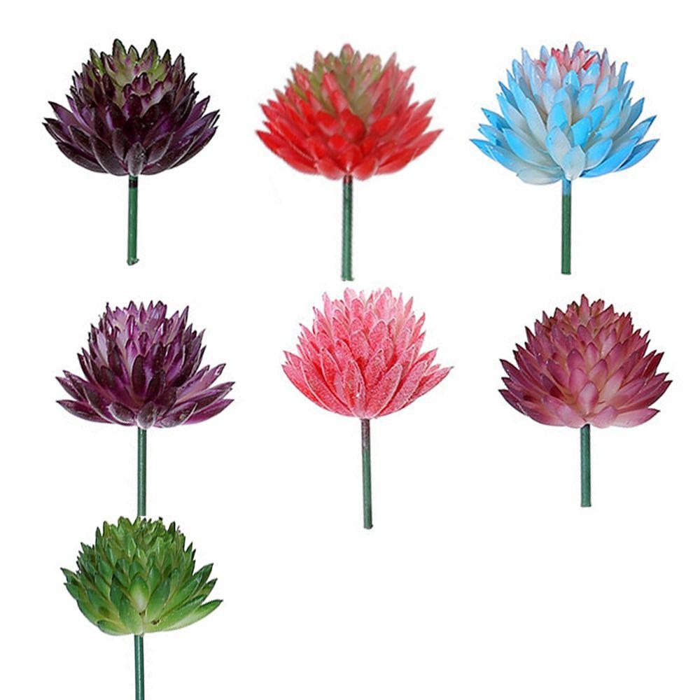 2pcs Colorful Fake Plant Plastics Artificial Flower Artistic Echeveria Chihuahuaensis  Home Decor