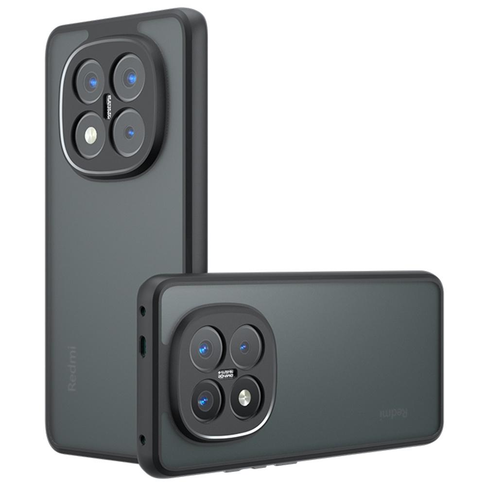 

For Xiaomi Redmi Note 14 Pro+ 5G Case Skin-Touch TPU+PC Matte Phone Shell,Transparent Black A