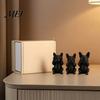 One-piece Molded Dog Figure 3D Printed French Bulldog Statues Set of 3, Matte Black Sculpture, Minimalist Bull Durable Desk Accessory Figurines