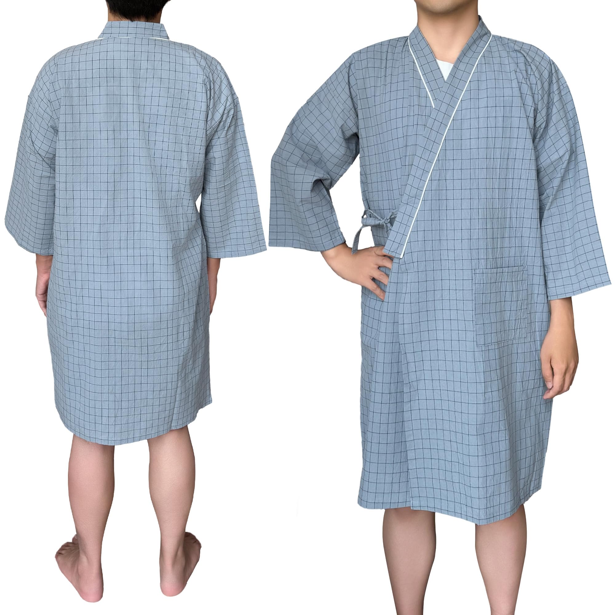 

GOKEI для лиц, осуществляющих уход и медсестер, для переодевания в больнице, полный и свободный, легко надевать и снимать, послеродовой, размер L [Рекомендовано для лиц, осуществляющих уход] Халат,