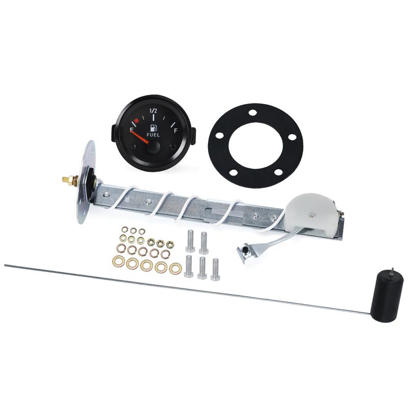 Universal 2" 52mm Fuel Level Gauge Car Vehicle Meter with Fuel Float Sensor White LED Light Black Shell Automotive Gauges 12V