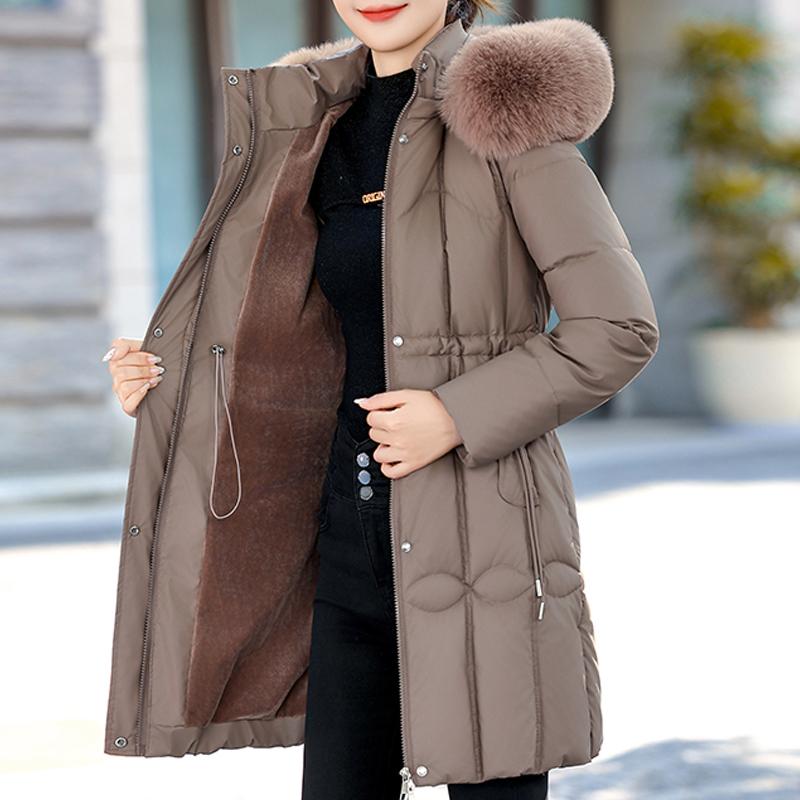 Fashion Women's Coats Winter Long Parkas Hooded Faux Fur Collar Loose Thick Warm Women Jackets
