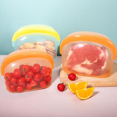 Sacchetto in Silicone per Conservazione Fresca 1000/1500ml con Chiusura Pinch Lock Silicone Alimentare Lavabile in Lavastoviglie Adatto al Microonde Contenitore per Alimenti