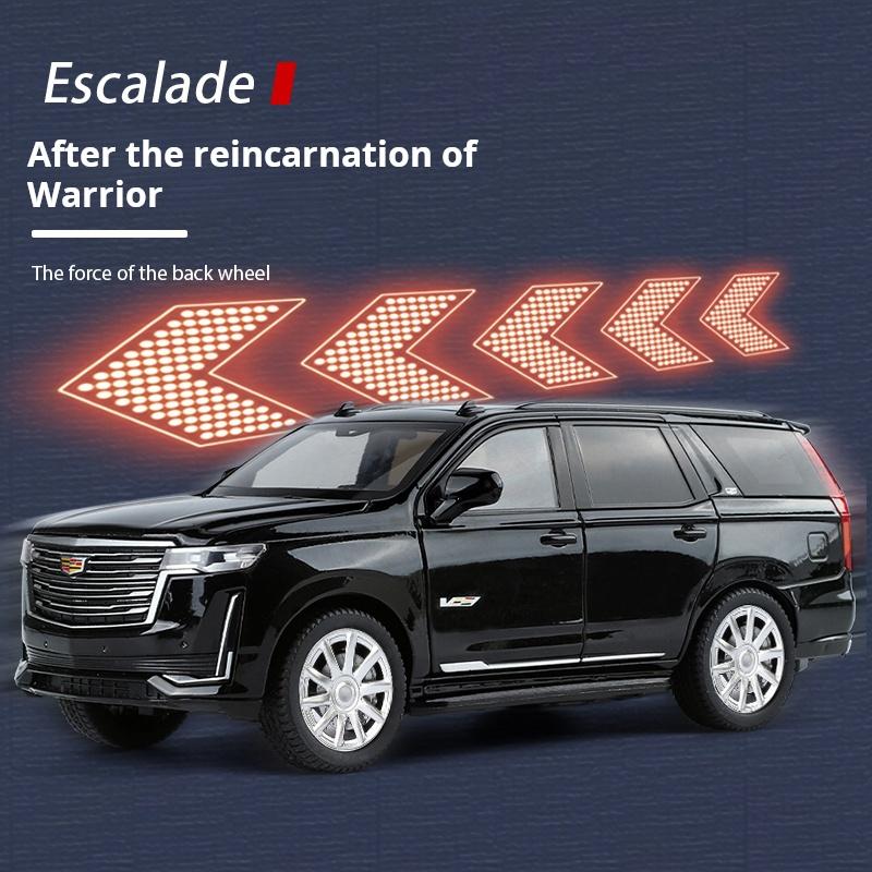 1:24 Large Size Alloy Cadillac Escalade Model Simulated SUV Off-Road Vehicle Boys' Toy Pull Back Collection & Desktop Ornament