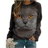 Kawaii Animal Cute Cat Floral 3D Print Sweatshirts Women Streetwear Oversized Pullovers Tops Woman Clothing