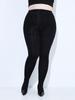 Fashion High Waist Leggings Black Velvet Pantyhose Women'S Sexy Large Size Socks Solid Color Pantyhose