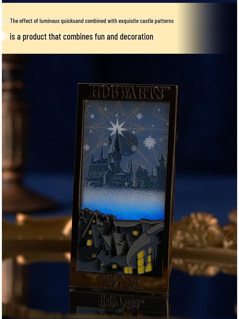 Harry Potter Schloss Leuchtender Treibsand 3D Kühlschrankmagnet - Kreatives Retro-Geschenk