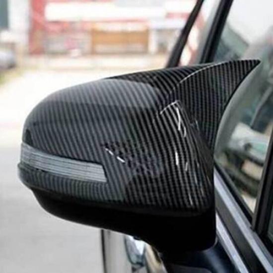 Carbon Fiber Ox Horn Rear View Mirror Cover Trim 2pcs For Honda Civic 2012-2015