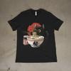 Ramen Cat Shirt Japanese Art Black Cat Anime Graphic T-Shirt