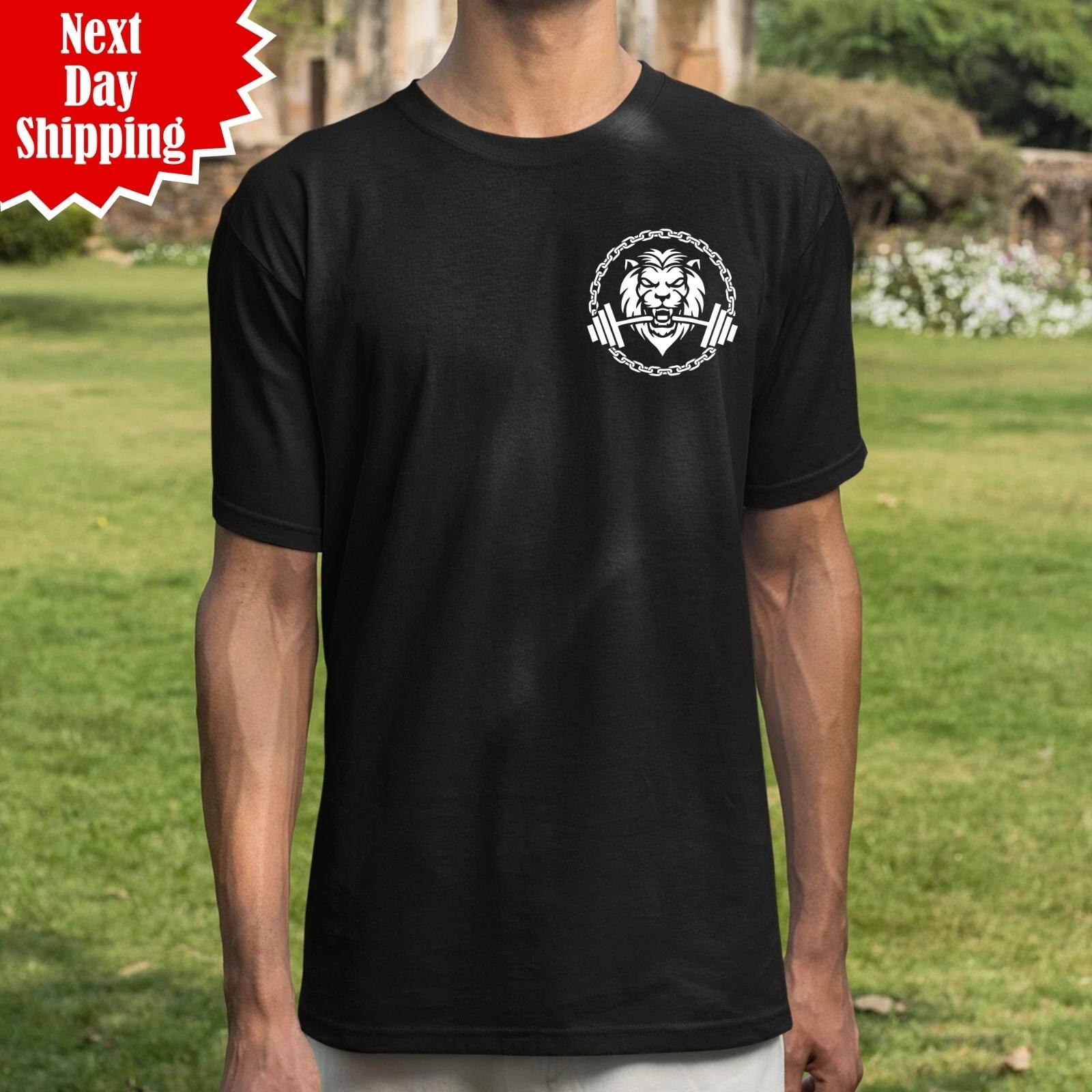Weights Lion LB Gym T Shirt Printed Gym Bodybuilding Workout Exercise Gift T Top 2XL