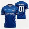 Tricou de Fotbal cu Imprimeu Geometric de Vară din Capul Verde pentru Bărbați și Femei, Uscare Rapidă Respirabil
