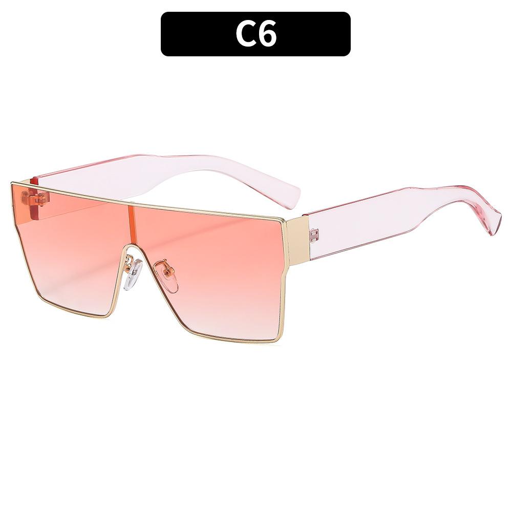 European And American New Metal Box One-Piece Spice Girl Fashion Sunglasses Outdoor Versatile Street Sunglasses Trendy Glasses Women