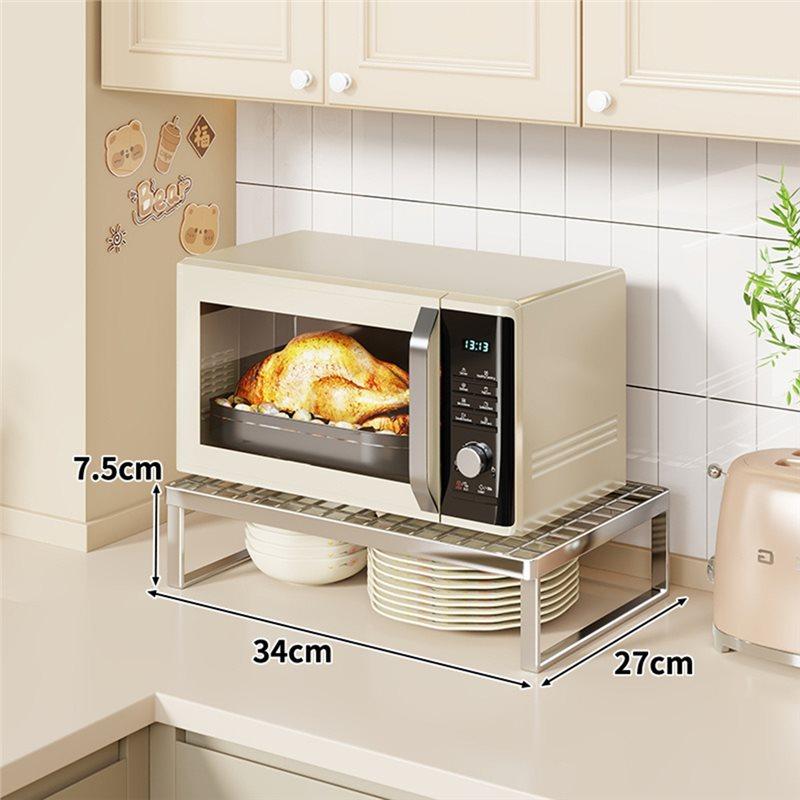CYCLI-Rust-Proof Microwave Shelf Organizer In Stainless Steel- Countertop Storage Solution(1Pc)