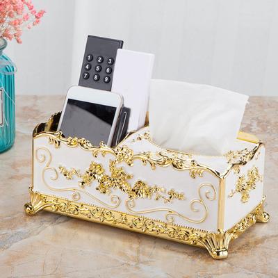 European Style Tissue Box Multi-functional ABS Embossed Design Napkin Case Home Decor