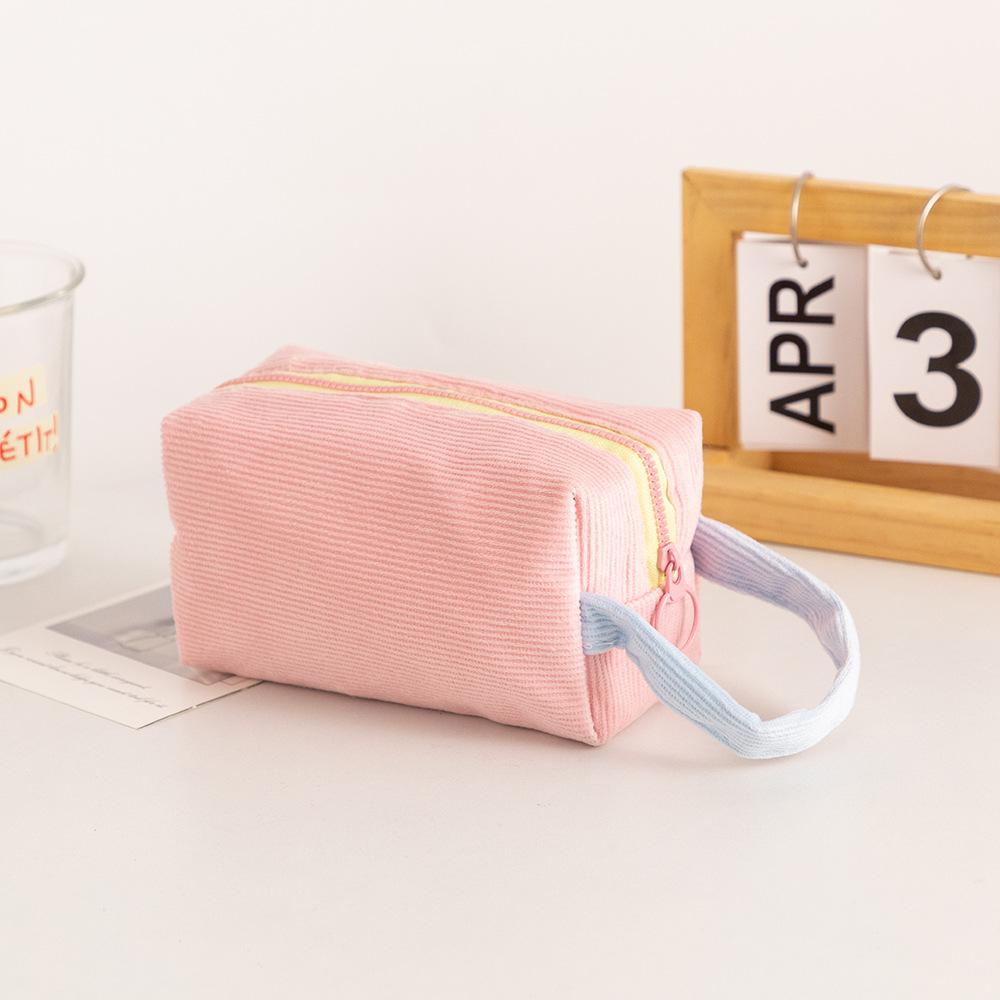 Handheld Corduroy Makeup Bag Case Women Cosmetic Bag Large Capacity Lipsticks Mobile Phone Pouch Toiletry Bag Travel Organizer