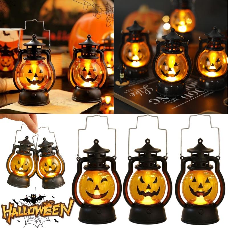 Halloween Pumpkin Lantern Skull Head Decor Pony Light Bar Party Prop for Spooky Atmosphere Celebration Decoration