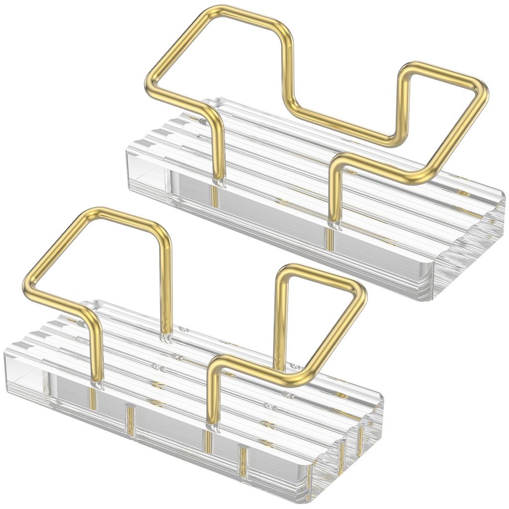 2Pcs Acrylic Business Card Holder Transparent Desk Cards Display Stand Office Flyer Pamphlet Rack Note Trade Shows