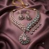 American Diamond CZ Necklace and Earrings Set 18k Gold Tone Wedding Jewelry