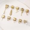 Wholesale Heart Butterfly Bow Flower Chain Pendant Golden Italian Charm Fit 9MM Stainless Steel Bracelet Women DIY Jewelry Gift
